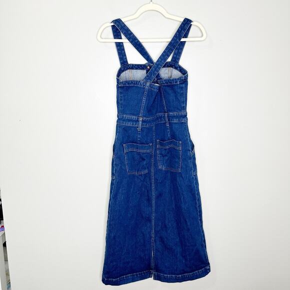 J. Crew Womens Denim Apron Dress Sleeveless Button Front Medium Wash 4 NWT - Picture 3 of 9